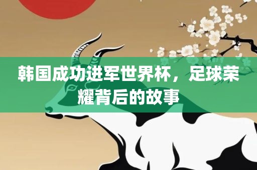 韩国成功进军世界杯，足球荣耀背后的故事眉山市正发家政服务有限公司