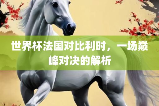 世界杯法国对比利时，一场巅峰对决的解析眉山市正发家政服务有限公司