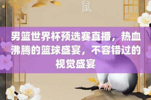 男篮世界杯预选赛直播，热血沸腾的篮球盛宴，不容错过的视觉盛宴