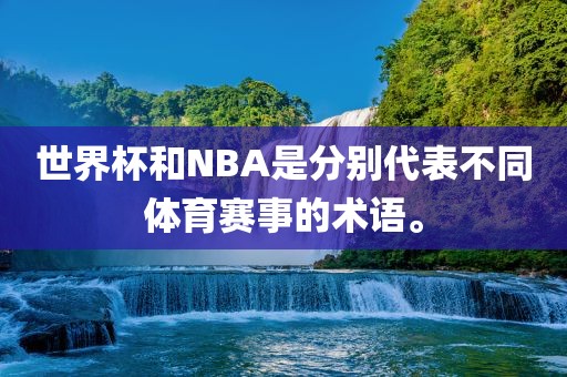 世界杯和NBA是分别代表不同体育赛事的术语。眉山市正发家政服务有限公司