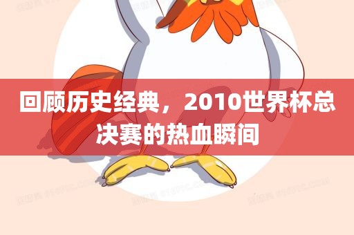 回顾历史经典，2010世界杯总决赛的热血瞬间