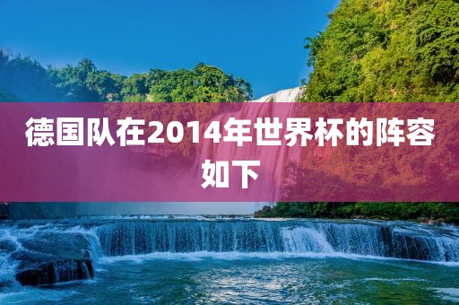 德国队在2014年世界杯的阵容如下眉山市正发家政服务有限公司