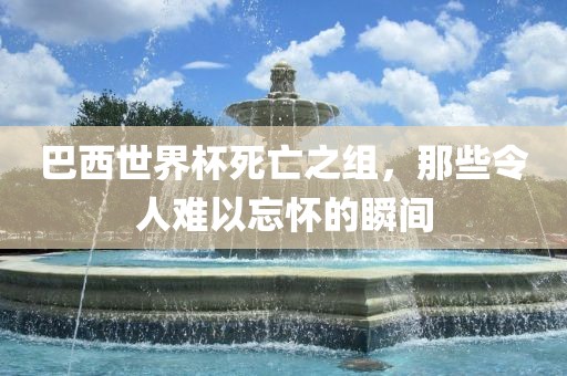 巴西世界杯死亡之组，那些令人难以忘怀的瞬间眉山市正发家政服务有限公司
