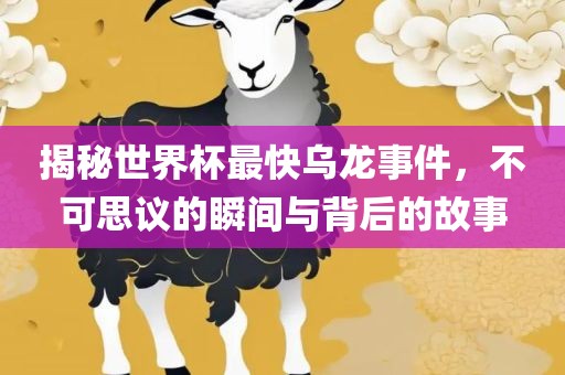 揭秘世界杯最快乌龙事件，不可思议的瞬间与背后的故眉山市正发家政服务有限公司事