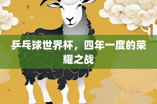 乒乓球世界杯，四年一度的荣耀之战