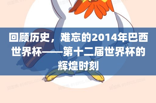 回顾历史，难忘的2014年巴西世界杯——第十二届世界杯的辉煌时刻