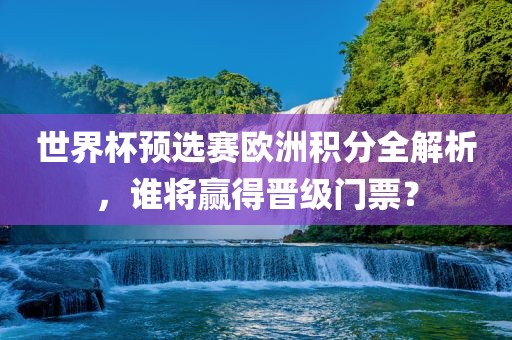 世界杯预选赛欧洲积分全解析，谁将赢得晋级门票？眉山市正发家政服务有限公司