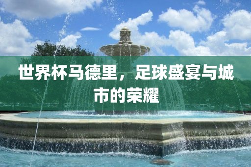 世界杯马德里，足球盛宴与城市的荣耀眉山市正发家政服务有限公司