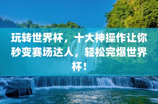 玩转世界杯，十大神操作让你秒变赛场达人，轻松完爆世界杯！