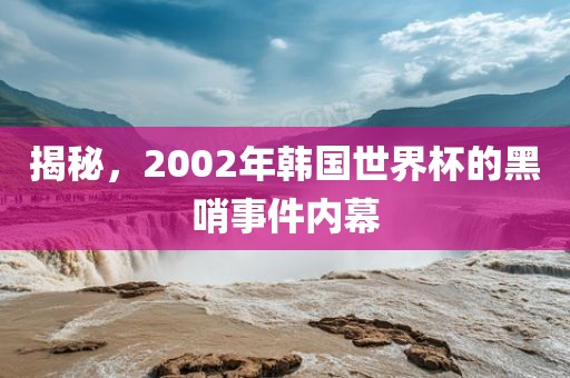 揭秘，2002年韩国世界杯的黑哨事件内幕