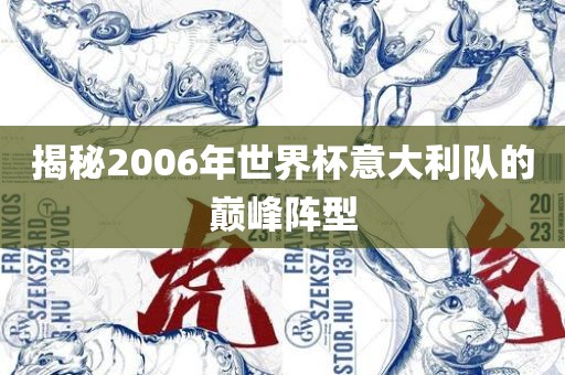 揭秘2006年世界杯意大利队的巅峰阵型
