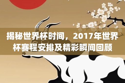 揭秘世界杯时间，2017年世界杯赛程安排及精彩瞬间回顾