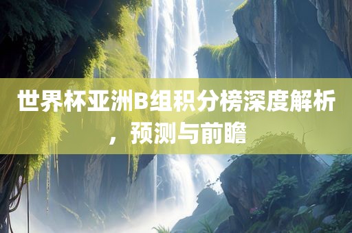 世界杯亚洲B组积分榜深度解析，预测与前瞻