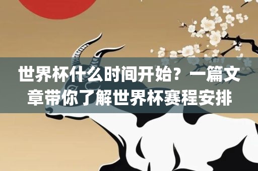 世界杯什么时间开始？一篇文章带你了解世界杯赛程安排