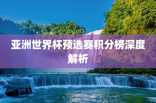 亚洲世界杯预选赛积分榜深度解析