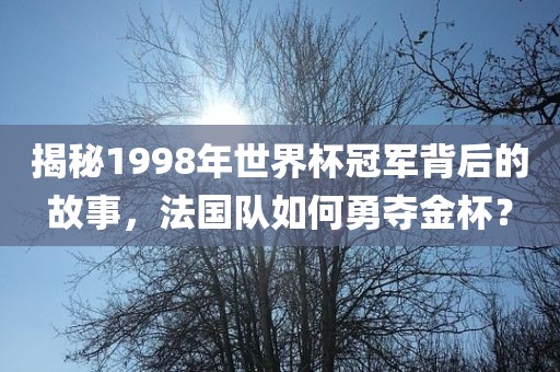 揭秘1998年世界杯冠军背后的故事，法眉山市正发家政服务有限公司国队如何勇夺金杯？