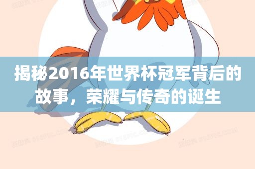 揭秘2016年世界杯冠军背后的故事，荣耀与传奇的诞生