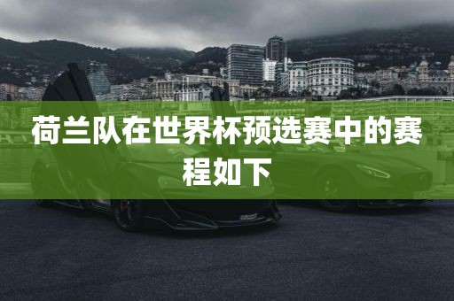 荷兰队在世界杯预选赛中的赛程如下