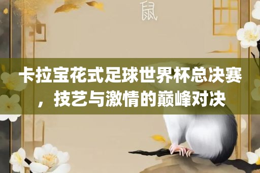 卡拉宝花式足球世界杯总决赛，技艺与激情的巅峰对决
