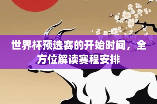 世界杯预选赛的开始时间，全方位解读赛程安排