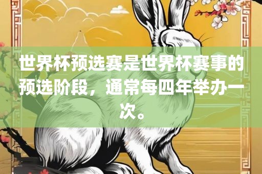世界杯预选赛是世界杯赛事的预选阶段，通常每四年举办一次。