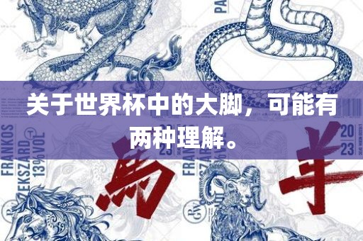 关于世界杯中的大脚，可能有两种理解。