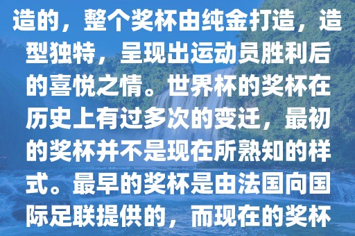 世界杯的杯来源于为了纪念雷米特，同时也是为了鼓励足球运动的发展，国际足联将这一荣誉奖杯命名为雷米特杯。其最初是由法国雕刻家设计并创造的，整个奖杯由纯金打造，造型独特，呈现出运动员胜利后的喜悦之情。世界杯的奖杯在历史上有过多次的变迁，最初的奖杯并不是现在所熟知的样式。最早的奖杯是由法国向国际足联提供的，而现在的奖杯是在多次设计之后最终确定的。因此，世界杯的杯来源于对足球运动的纪念和鼓励，同时也是经过多次设计和改进而成的。