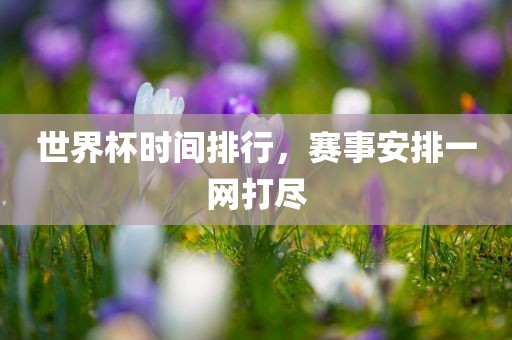 世界杯时间排行，赛事安排一网打尽