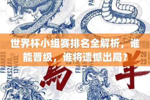 世界杯小组赛排名全解析，谁能晋级，谁将遗憾出局？