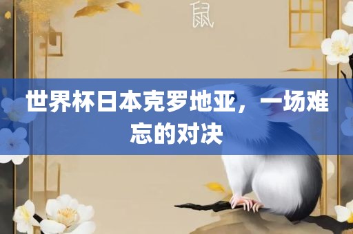 世界杯日本克罗地亚，一场难忘的对决