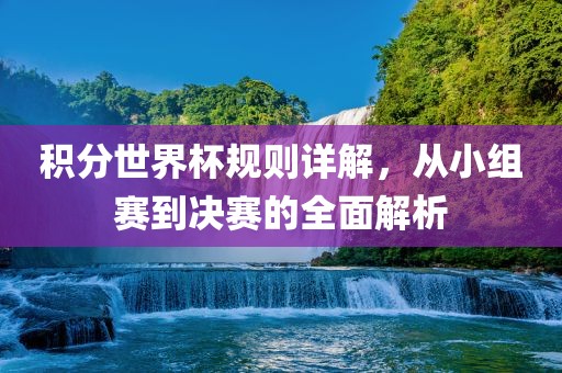 积分世界杯规则详解，从小组赛到决赛的全面解析