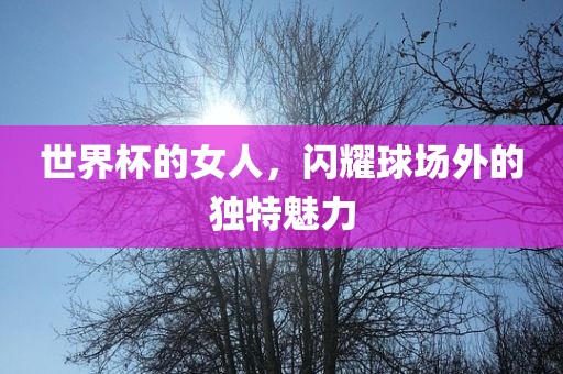 世界杯的女人，闪耀球场外的独特魅力