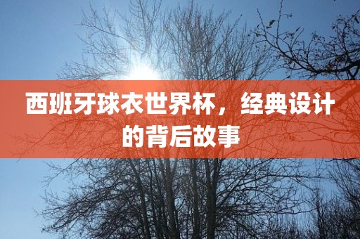 西班牙球衣世界杯，经典设计的背后故事