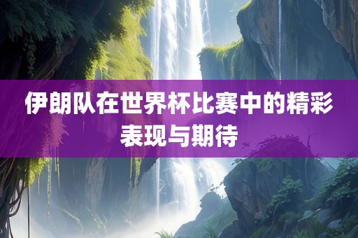 伊朗队在世界杯比赛中的精彩表现与期待