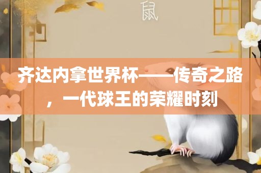 齐达内拿世界杯——传奇之路，一代球王的荣耀时刻
