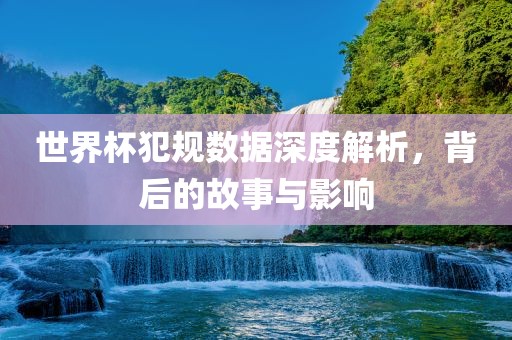 世界杯犯规数据深度解析，背后的故事与影响
