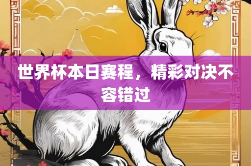 世界杯本日赛程，精彩对决不容错过