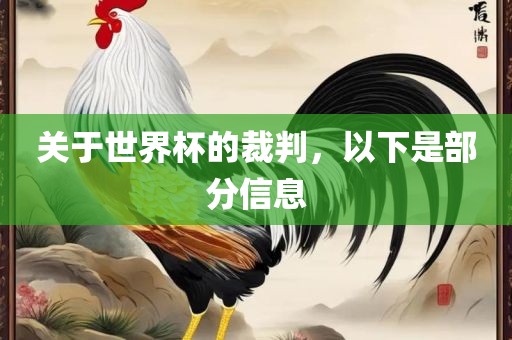 关于世界杯的裁判，以下是部分信息