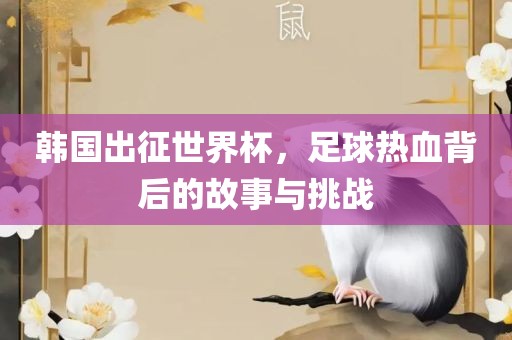 韩国出征世界杯，足球热血背后的故事与挑战