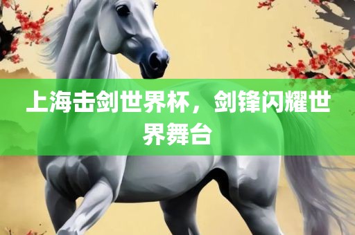 上海击剑世界杯，剑锋闪耀世界舞台